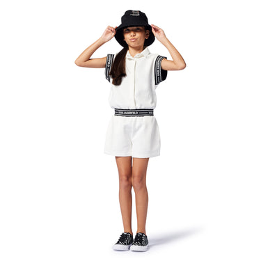 KARL LAGERFELD Enterito short, blanco para niña